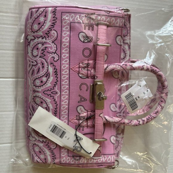 Veronica Beard Paisley Print Pink Mini Tote Bag Crossbody Strap❤️Gift❤️ - Picture 10 of 11